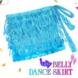 GRAEEN Mermaid Sequin Skirt Sparkly Fringe Skirt for Women