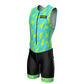Wixen Men’s Triathlon Suit –Breathable & Padded Tri Suit for Swim, Bike & Run | Race Day Gear for Triathletes - Energy - S
