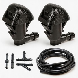 MIKKUPPA Front Windshield Washer Nozzles Kit Replacement for 2009-2015 Honda Pilot, Replaces OEM # 76810-SZA-A01ZA 76810-SZA-A00ZA Windshield Spray Nozzles with Washer Fluid Hose & Connectors