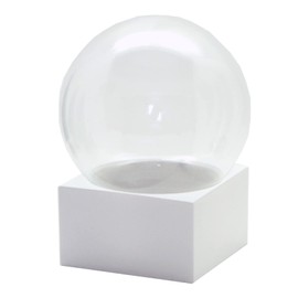 Snowglobe for You 40068 DIY Snow Globe Do It Yourself with Glass Ball and Polyresin Base White Square - 100 mm Diameter - Individual Shake Ball - Make Your Own Glitter Ball