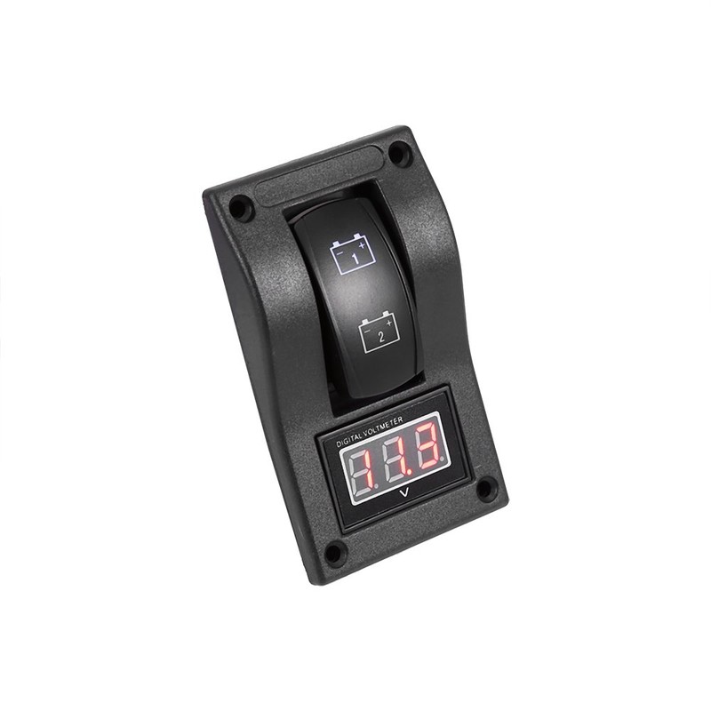 Rocker Switch Toggle, Qiilu 12V DC Marine Boat Voltmeter LED
