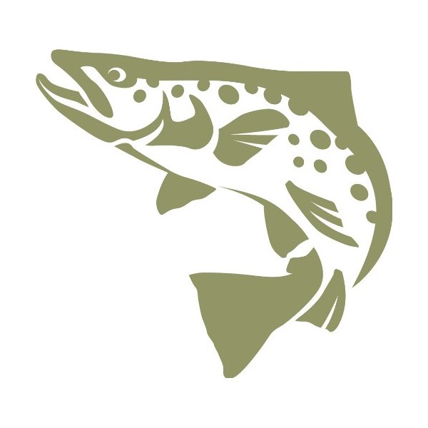 Express Yourself Products Brown Trout Wall Decal (Olive -Facing as Shown- 4XL) - Freshwater Fish Collection