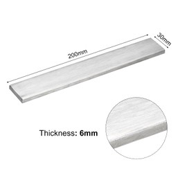 uxcell 304 Stainless Steel Flat Bar, 1/4" Thickness 1 3/16" Width 8" Length Brushed Finish Trim Strips Sheet for Kitchen DIY Craft Making