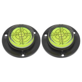 sourcing map 2pcs High Precision Horizontal Bubble Level 49x16.5mm Round Bull's-Eye Level Measuring Layout Tools for RV TV Picture Frame Hanging Tool Leveler, Black Green