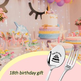 Happy 18th Birthday Gifts for Daughter Son 18 Th Birthday Gifts for Niece Nephew 18 Year Old Birthday Present for Grandson Granddaughter 2007 Birthday Gifts for 18th Birthday Tableware Set 2 Pcs