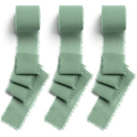 CHUQING Ribbon Wide Green Gift Ribbon Wedding Silk Ribbon Chiffon Ribbon Decorative Ribbon Fabric Ribbon Eucalyptus Green