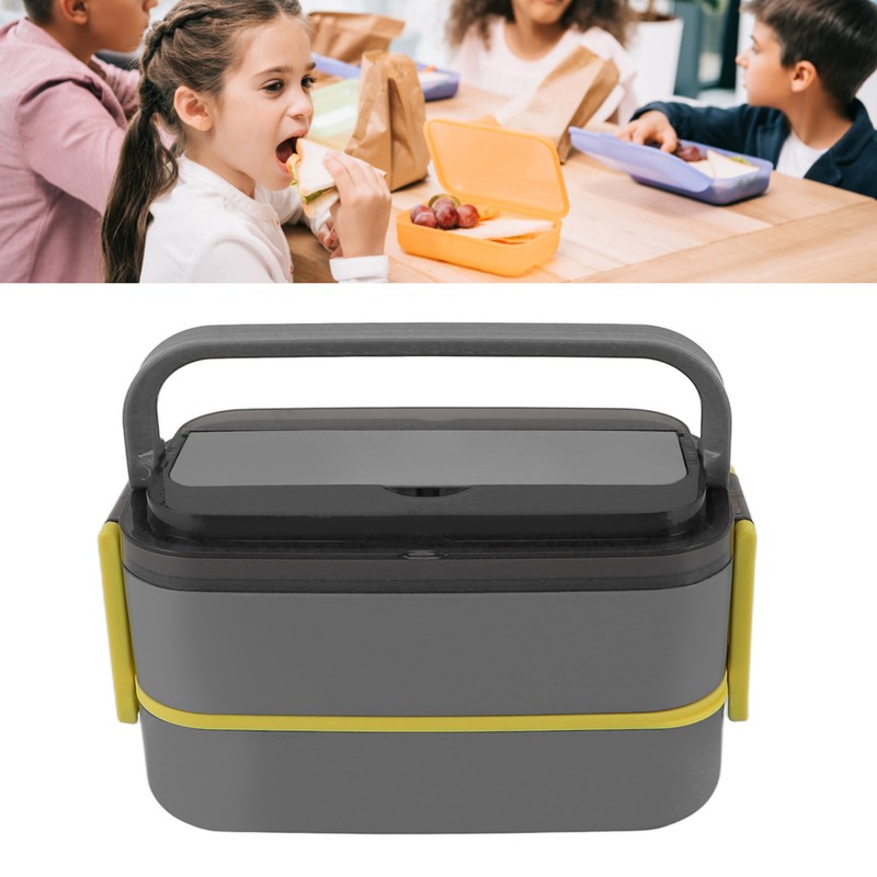Lunch Box Double Layer Microwave Safe Leakage Proof Stainless Steel
