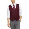 HISDERN Men's Formal Party Wedding Business Cotton Waistcoat Solid Color
