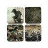 DV DESIGN 4 x Square Army Coasters - Pattern Armed