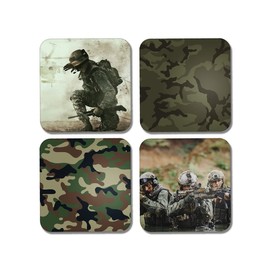 DV DESIGN 4 x Square Army Coasters - Pattern Armed Forces Camouflage Camo Gift #77903