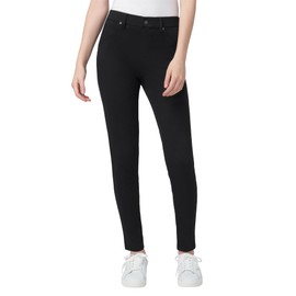 HUE Women's Ultra Soft High Waist Denim Leggings, Black, Large