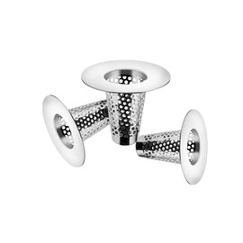 0XBIT Bath Hair Catcher, 3 Pieces Hair Catcher for Bath Plug Filter Shower, Stainless Steel Shower Plug Hair Trap, Sink Filter Insert, Suitable for Kitchen, Bathroom, Balcony