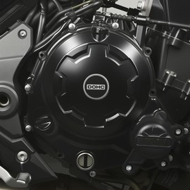 Kazuma Z650RS 2022-2025 Aluminum Alloy Motorcycle Engine Cover Sticker Set 3D Decal Decorative Plate with DOHC Logo z650rs 2023 2024 (Black Silver)