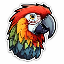 Colorful Macaw Parrot Ornithophile Aesthetic Sticker For Car, Bike, SUV, Truck, Helmet, Laptop, Water Bottle, Notebook, Decal window, Skateboard, Bumper Vinyl Waterproof sticker 5 inch(Design 7)