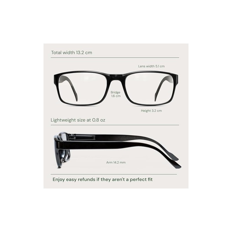Gaoye - Blue-Light Filter, UV Protection - Readers with Rectangle
