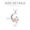 PROESS Sterling Silver Daughter Necklace from Dad Mom Half Moon