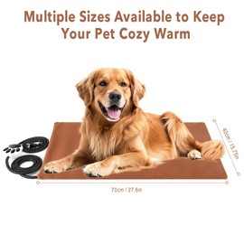 Ruyyi On/Off Switch Electric Pet Heating Pad with Chew Resistant Cord and 2PCS Machine Washable Cover,Indoor Heated Pet Bed Warmer,for Cat Beds and Dog Beds,27.6"x15.75" Large Size