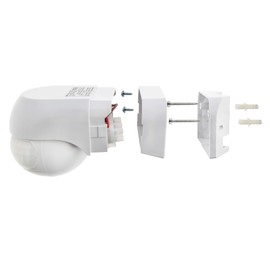 Huber Motion 3 Corner Motion Sensor 220°, Highly Sensitive Thanks to 2 Sensors, Head Adjustable, Horizontally and Vertically, Wall and Corner Mounting IP44 Splash-Proof