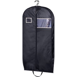 SLEEPING LAMB Water Resistant Suit Bags for Men Travel Gusseted Garment Bags Foldable Closet Hanging Clothes Storage for Coats, Jackets, Shirts, 43'', Black