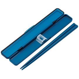 Skater ABC3AG-A Chopsticks & Chopsticks Case Set, Ocean Blue, 7.1 inches (18 cm), Antibacterial for Adults, Made in Japan