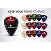 Muso Pro Guitar Picks Holder with 15 Picks, Plectrum for