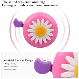 mciskin Children's Bicycle Accessories 1 Piece Bicycle Bell Sunflower Shaped Bicycle Bell and 2 Pieces Children Bicycle Tassel Bicycle Handlebar Banner Baby Carrier Accessories (Glossy)