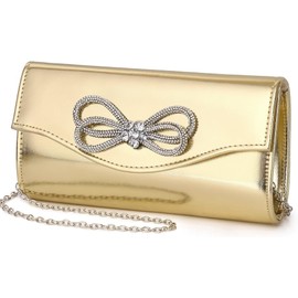 MUDUO Elegant Glitter Evening Bag Clutch Purses for Women Cocktail Party Wedding Bling Sequin Handbag Clutches (118-Gold)