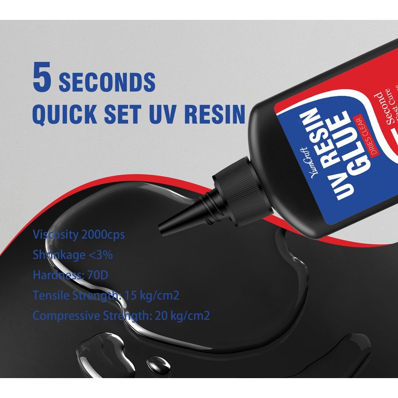 UV Resin Kit with Light, 60g UV Glue with Rechargeable
