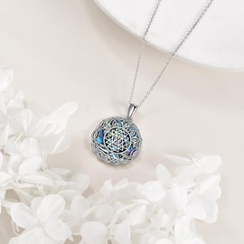 JERWLI Sri Yantra Necklace S925 Sterling Silver Tree Of Life Yantra Pendant Necklaces Sri Yantra Jewelry Gifts For Women Mother Lover