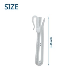 100 Pcs Plastic Curtain Hooks, Adjustable Pinch Pleat Curtain Hooks, Ratchet System Pinch Pleat Curtain Hooks for Window Curtain, Door Curtain and Shower Curtain 85mm/3.35inch