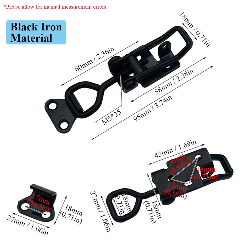 Pack of 4 Tension Latches, Adjustable Quick Release for Tool