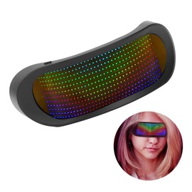 LED Light Up Glasses, Customizable Bluetooth Luminous Glasses APP Controlled, Text Doodle Animation Image Display, RGB Smart Glasses for Parties Raves Masquerade