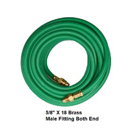 STARTECHWELD Argon Gas Hose for MIG/TIG Welding Flowmeter 1/4", 5/8"X18 Male, NPT Fittings, Inert Hose (100 Feet) AH-100-G