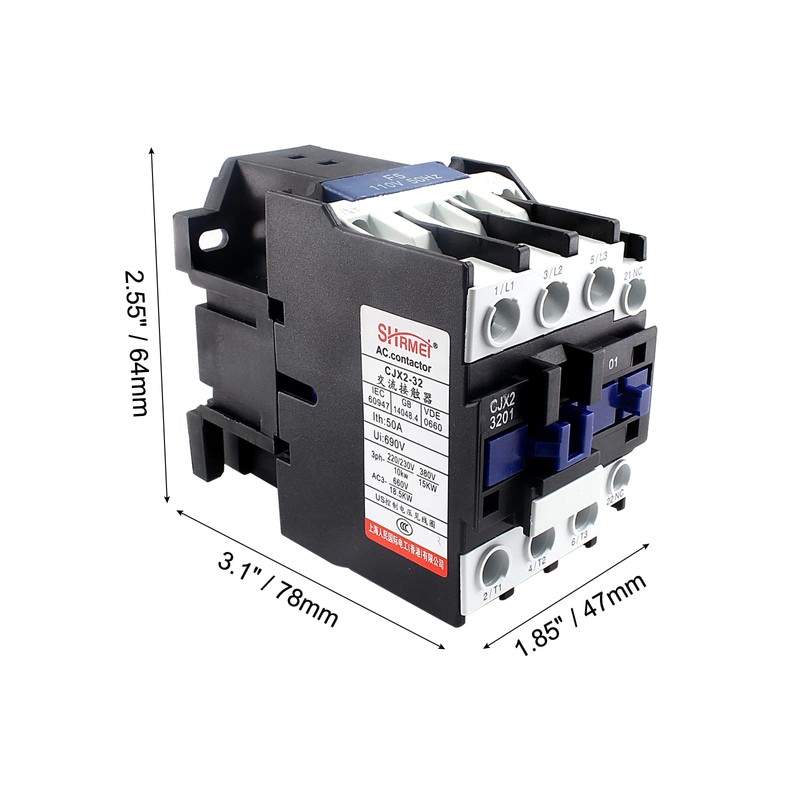 Aracombie AC Contactor CJX2-3201 110V Coil, Rail Motor Controler Rail