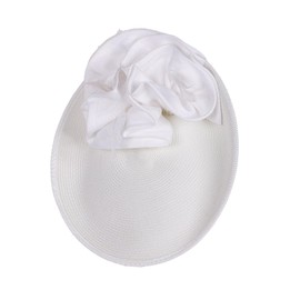 Women's Derby Hat Tea Party Fascinator Kentucky Church Hats Cocktail Wedding Pillbox Hat Headband White