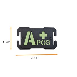 Reflective Tactical Blood Type A+ Positive POS/Negative Blood Type Patch Military Badge Display Board Notch Buckle for Tactical Backpack,Vest (A+)