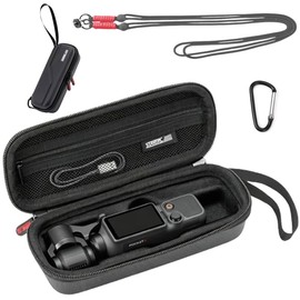 Osmo Pocket 4 Case, for DJI Osmo Pocket 4, Small, PU Waterproof, Storage Case, Hard Shell, Carrying Case, Strap/Hook, Full Protection, Shockproof, Dustproof