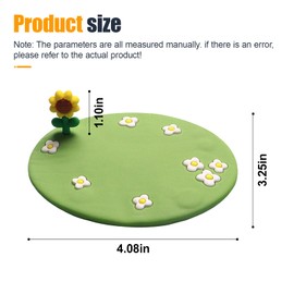 GAOLAOSY Car Dashboard Non-Slip Mat, 4" × 3.2" Multifunctional Adhesive Gel Pad for Car Interior, Cute Flower Sticky Dash Pad for Cell Phone, Keys, Glass, GPS, Coins, Mirrors (Sunflower/Green)