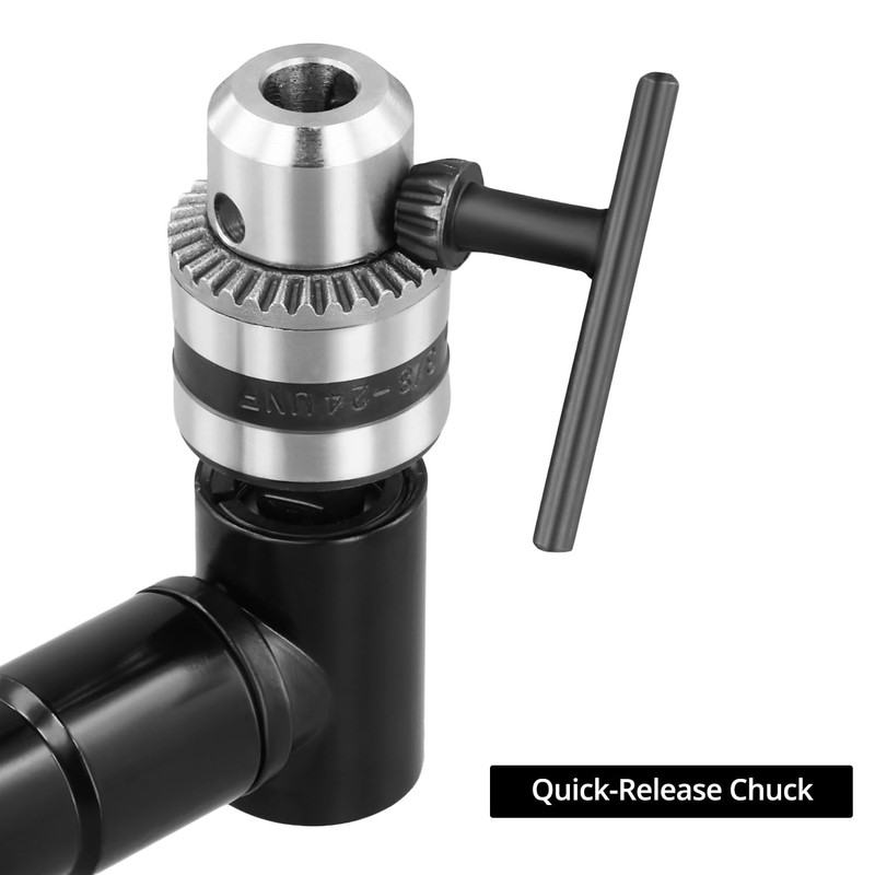 QWORK® Angle Drill Chuck, 90°, Drill Chuck 0.8-10 mm, Aluminium