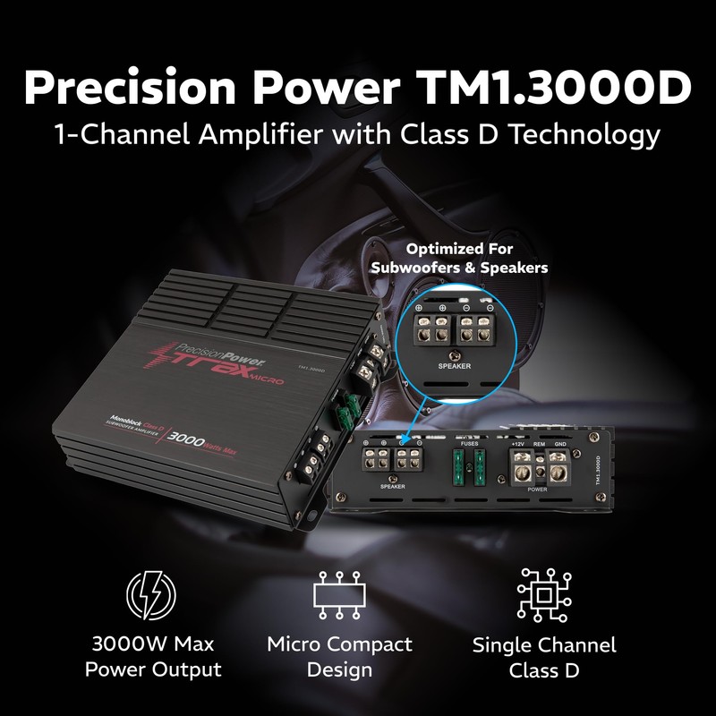 Precision Power Trax Micro Monoblock Class D Car Stereo Amplifier