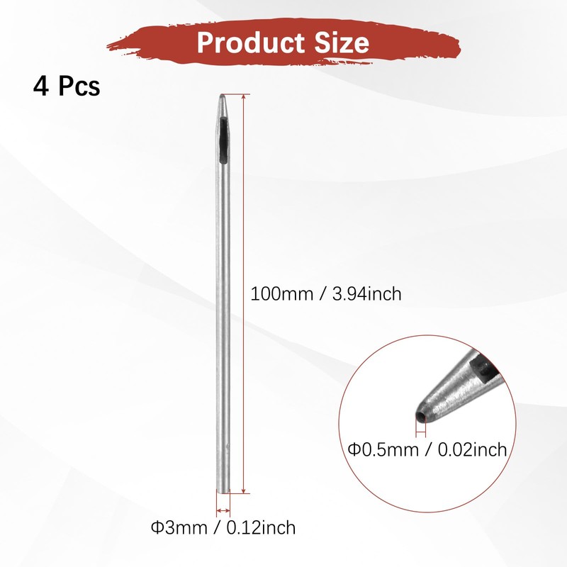 TIXIPEM 0.5MM Leather Hole Punch Tool [4PCS] - Metal Round