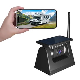 WiFi Magnetic Solar Wireless Backup Camera, 10000mAh Rechargeable 1080P Rear View Camera for Truck RV Trailer Camper Car, Night Vision IP67 Waterproof, App for Phone iOS Android