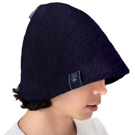 Home COCCI Sauna Hat, Men's Double Layered Terry Fabric, Gentle on the Scalp, 100% Cotton, Deep Wear, Large, Anti-Blur, Prevents Scalp Damage, Sweat Absorbent, Quick Drying, Sauna Mat & Pouch