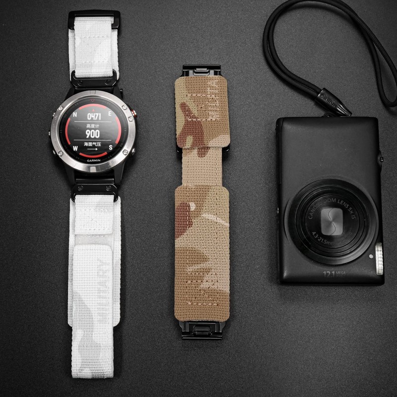 Hemsut Garmin Watch Military Nylon Band Camouflage Design for Fēnix,