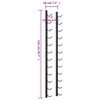 vidaXL 12-Bottle Wall Mounted Wine Rack - Durable Powder-Coated Iron,