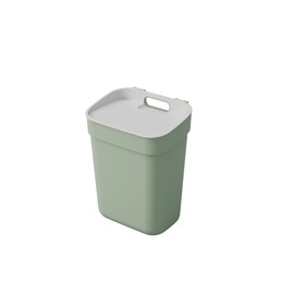Curver Ready To Collect 10 Litre Trash Can Ideal Under the Sink with Wall or Door Wall Mount - Kitchen, Bathroom, Laundry Room - 100% Recycled - Green