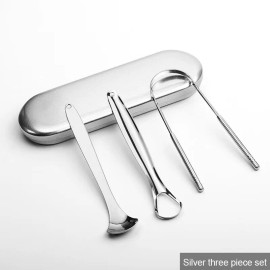 Unbranded Tongue Scraper for Adults - 3 Pcs Metal Tongue Cleaner with Storage Case Set USA