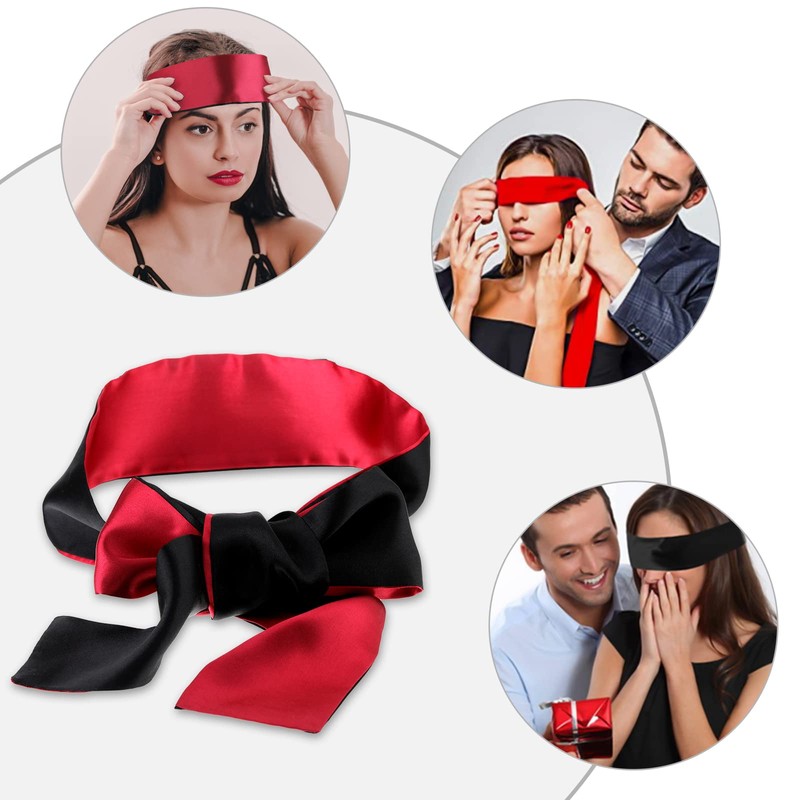 2 PCS Silk Satin Blindfold EyeCover Sleeping Cover, Smooth Soft