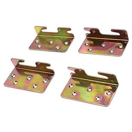 Geesatis Bed Accessories Wood Bed Rail Bracket 4 PCS Bed Rail Hooks Plates Beds Frame Bracket, Bed Rail Fittings,Â Double Hook Slot Hardware, with Mounting Screws, 3.6" x 2"