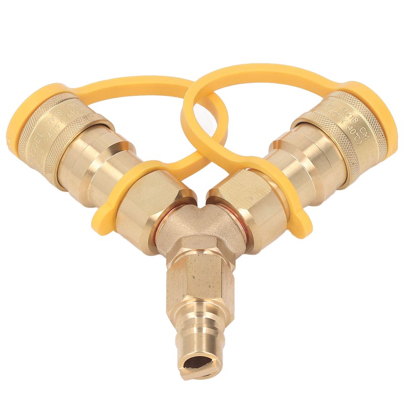 Y Splitter Natural Gas Quick Connect Adapter for Grills Generators